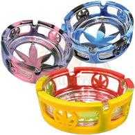 Silicone & Glass Leaf Ashtray