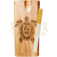Wood Dugout - Engraved Turtle