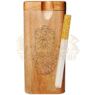 Wood Dugout - Engraved Hamsa Hand