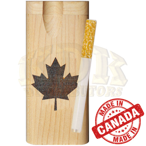 Mahogany Dugout - Engraved Maple Leaf