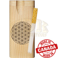 Wood Dugout - Engraved Flower of Life