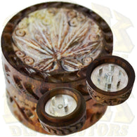 Wood/Stone Grinder - Carved Leaf 30mm 2 Piece