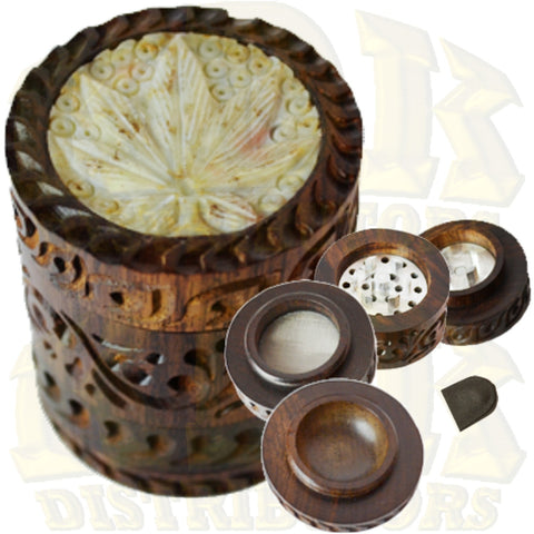 Wood/Stone Grinder - Carved Leaf 30mm 4 Piece