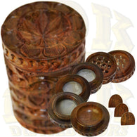 Wood Grinder - Carved Leaf 30mm 6 Piece 3 Screen