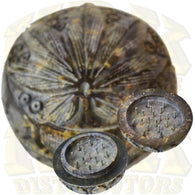 Stone Grinder - Carved Leaf 50mm 2 Piece