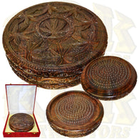 Grinder - Carved Leaf Wood Jumbo 8 Inch