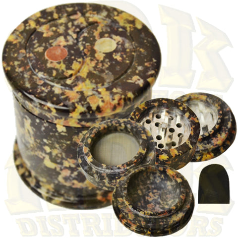 Grinder - Carved Yin Yang Dbl Pol Stone 40mm 4 Part