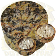 Grinder - Carved Leaf Stone 50mm 2 Part
