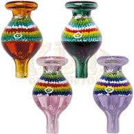 Glass Ball Carb Cap - US Colour, Dotted Colour Stripe