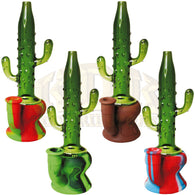 Silicone/Glass Water Pipe - Cactus Jack 8.5 Inches