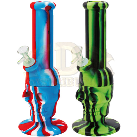 Silicone Skull Water Pipe - 10.5 Inches
