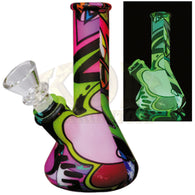 Silicone Water Pipe Printed/Glow - 5"