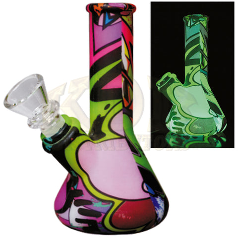 Silicone Water Pipe Printed/Glow - 5"