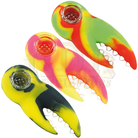 Silicone Lobster Claw Hand Pipe - 3.75"