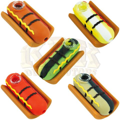 Silicone Hot Dog Hand Pipe