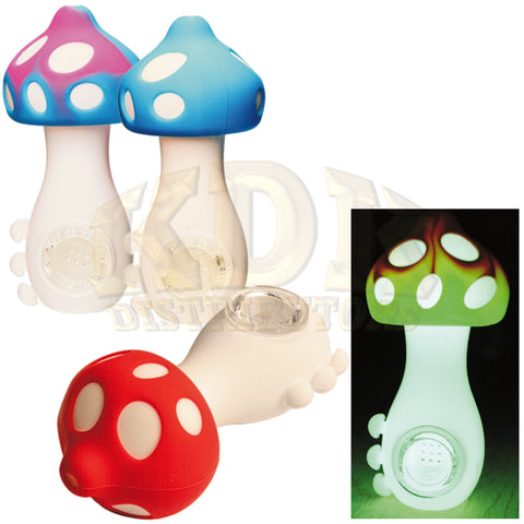 Silicone Mushroom Hand Pipe GLOW