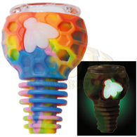 Silicone Bowl - Honeycomb w/GLOW BEE 14/18mm