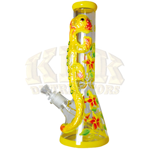 Water Pipe 14" - Beaker Molded Gecko