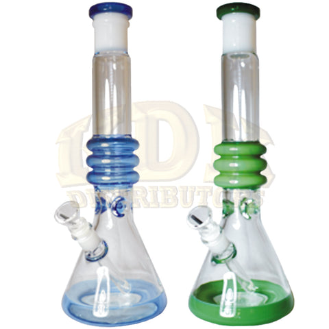 Water Pipe 16" - 5mm Beaker Colour Base Ice Pinch