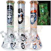 Water Pipe 9" - Beaker Monkey, Glow
