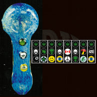 Pipe - 4" Blue w/Millies
