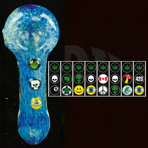 Pipe - 4" Blue w/Millies