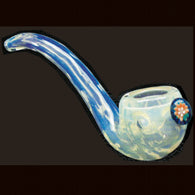 Pipe - 7.5" Sherlock Clear w/Flower