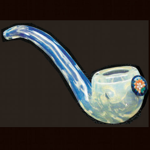 Pipe - 7.5" Sherlock Clear w/Flower