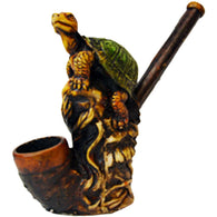 Medium Pipe - Perched Turtle Hand Crafted
