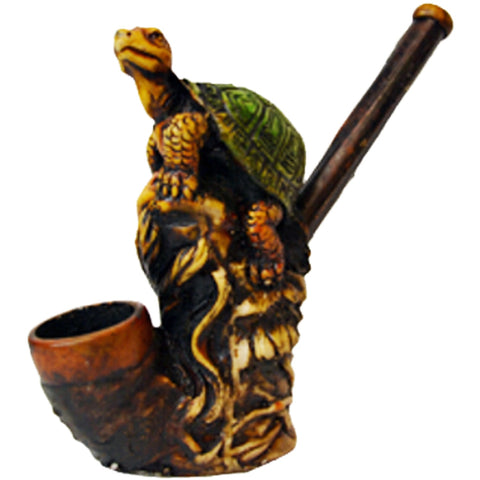 Medium Pipe - Perched Turtle Hand Crafted