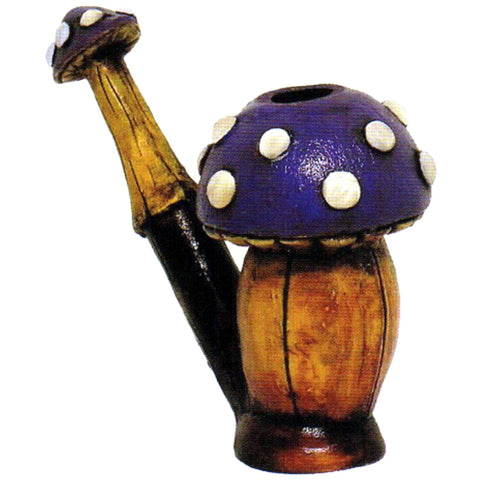 Medium Pipe - Shorty Purple Mushroom Hand Crafted