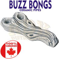 Ceramic Pipe Wood Double Bowl