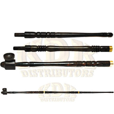 Pipe - Ebony Stem 3 Parts Brass Joint  - Ebony Head