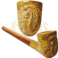 Wood/Stone Hand Carved Hand Pipe - Snake