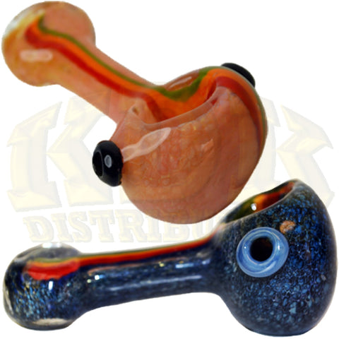 Pipe - 3" Frit Dust Rasta Line Flat Mouth