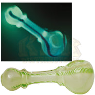 Pipe - 4" Latticino Stripe Glow In The Dark