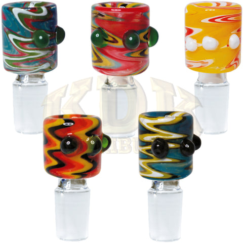 Glass Bowl - US Colour Zig Zag 19mm Male