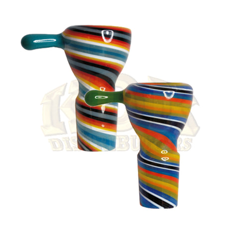 Glass Bowl - US Colour Spiral 19mm Male