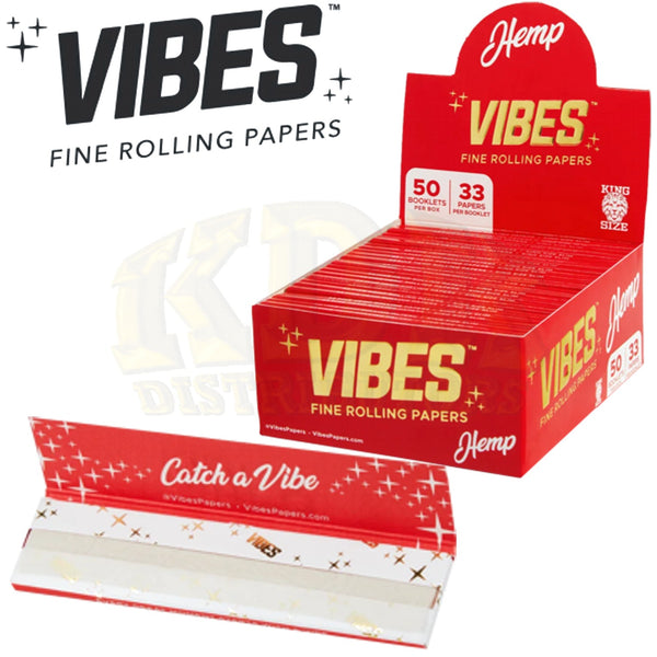 Vibes King Size Hemp Papers Red