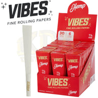 Vibes Cones 1 1/4 Hemp Papers Red