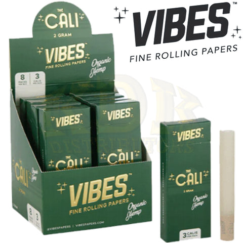 Vibes Cali 2g Organic Hemp Papers Green