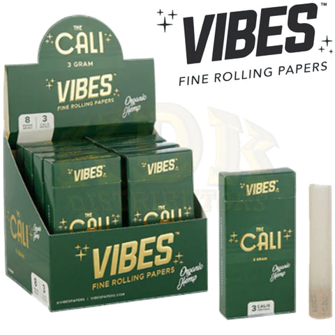 Vibes Cali 3g Organic Hemp Papers Green