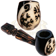 Tagua Pipe - Dual Geckos Hand Crafted