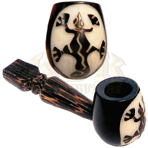 Tagua Pipe - Iguana Hand Crafted