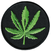 Patch - Leaf on Black Circle
