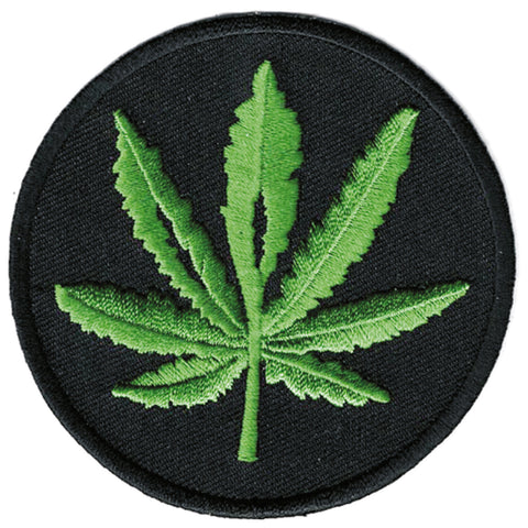Patch - Leaf on Black Circle
